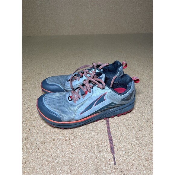 Altra Timp 3 Womens Zero Drop Trail Running Shoes Size 8 Gray Red Gaiter Trap - Picture 1 of 9